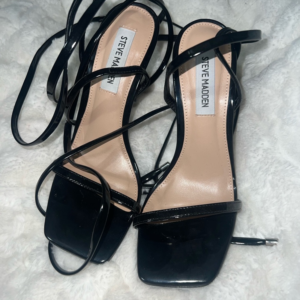 Steve Madden Black Strappy Heels